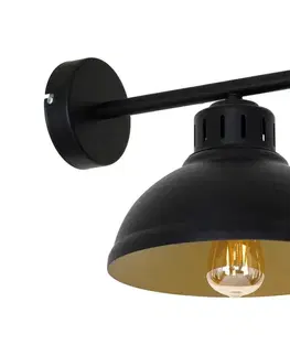 Svietidlá  Nástenná lampa SVEN 1xE27/15W/230V čierna/zlatá 9141