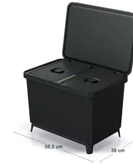 Odpadkové koše NABBI NKS60W2 odpadkový kôš na triedený odpad 46 l čierna