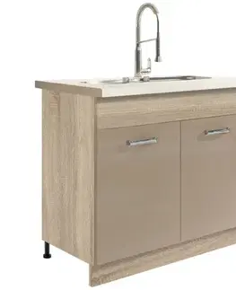 Kuchynské skrinky stojace Kuchynská skrinka Premio 13D Sonoma/Biela/Cappuccino lesk