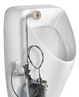 Pisoáre Bruckner - SCHWARN urinál s automatickým splachovačom 6V DC, zakrytý prívod vody 201.722.4