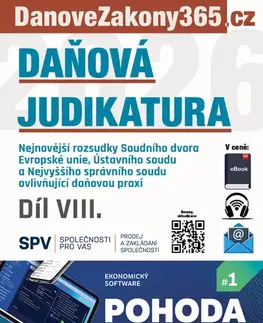 Dane, účtovníctvo Daňová judikatura (VIII.)