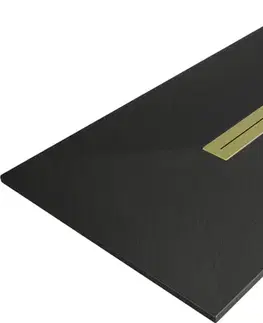 Vane MEXEN/S - Toro obdĺžniková sprchová vanička SMC 170 x 70, čierna, mriežka zlatá 43707017-G