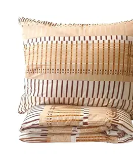 Obliečky Obliečky bavlnené Miranda Brown 200x140cm+90x70cm TiaHome