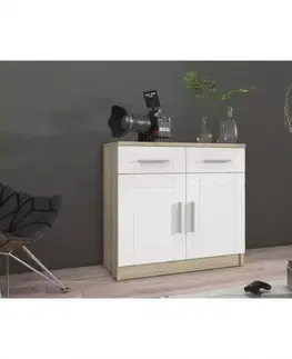 Komody do spálne Komoda Paris 2F2S biela/sonoma