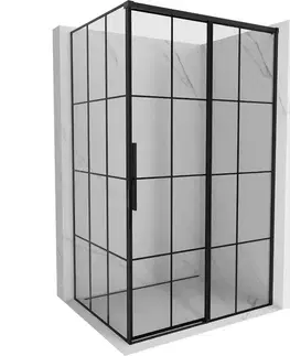Sprchovacie kúty MEXEN/S - Rox sprchovací kút posuvný pravá 100 x 75, čierna kratka, čierna 8C2-100-075-70-77-P