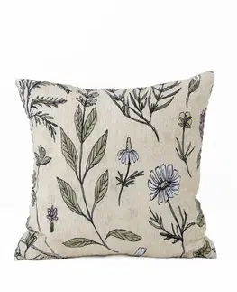 Dekoračné obliečky MKLozkoviny.sk Krepová obliečka na vankúš Renforcé 40 x 40 cm - Herbár béžový-  -