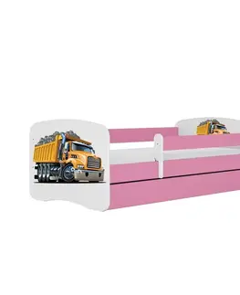 Postele pre dievčatá Detská posteľ Babydreams+Sz+M ružový 80x160 nákladné auto