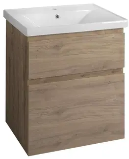 Kúpeľňový nábytok AQUALINE - ALTAIR umývadlová skrinka 61,5x72,5x45cm, dub emporio AI365