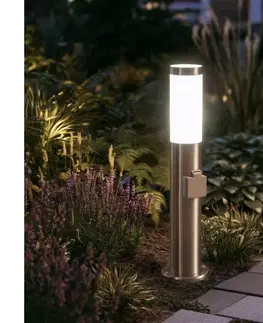 LED osvetlenie BRILAGI - LED stmievateľná vonkajšia lampa s päticou ELIA 1xE27/6W/230V 2700-6500K IP44 50 cm chróm BG5749+AI0042