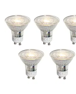 LED osvetlenie Sada 5 stmievateľných LED žiaroviek GU10 50 mm číra 4,9 W 500 lm 2700 K