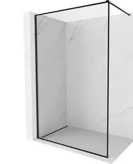 Sprchové dvere MEXEN/S - Kyoto-F Sprchová zástena WALK-IN s rámom 50 x 202, transparent 8 mm, čierna 800-050-104-70-00
