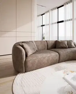 Veľké pohovky DELIFE Pohovka Mairi 330x160 cm mikrovlákno taupe vintage