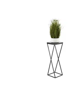 Stojany na kvetiny HowHomely Stojan na kvety LOFT 70x24 cm čierna 10-1631-70-BB-MDF