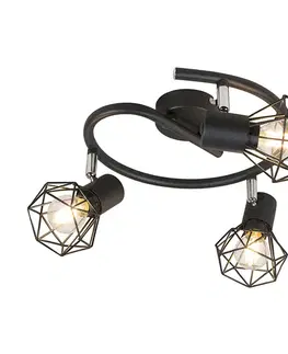 Bodove svetla Reflektor Art Deco čierny nastaviteľný 3-svetlo - Mosh