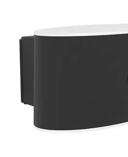 LED osvetlenie Eglo 75875 - LED stmievateľné vonkajšie nástenné svietidlo VALGIANO LED/5W/5V 2000 mAh IP44 čierna 75875