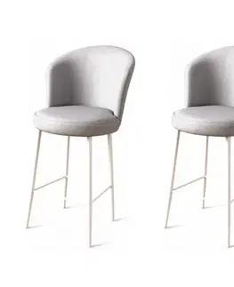 Barové stoličky Bar Stool Set (2 Pieces) Uras - Grey, White