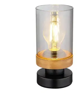Lampy Globo 15557T - Stolná lampa FINCA 1xE27/40W/230V kov/drevo 15557T
