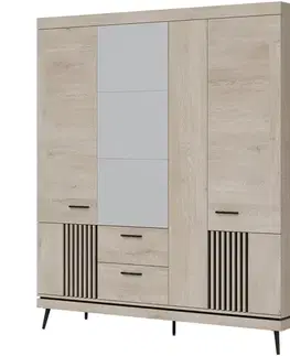 Šatníkové skrine Skriňa Mati Mi16 Dub Cremona/čierna