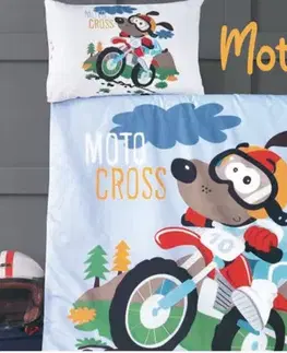 Detské obliečky Obliečky bavlnené detské Motocross 130x90cm+45x65cm TiaHome