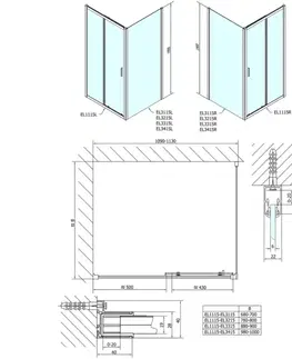 Sprchové dvere POLYSAN - EASY obdĺžniková sprchová zástena 1100x800 L/P varianta EL1115EL3215