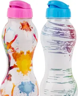 Fľaše na pitie Kinekus Fľaša športová, plastová, 600ml, mix farieb