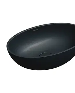 Umývadlá OMNIRES - SHELL M+ umývadlo na dosku, 50 x 32 cm, čierna lávovo matná SHELL500UNBLV