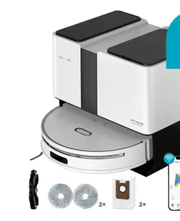 Predlžovacie káble Concept VR4050-Inteligentný robotický vysávač s mopom 2v1 OPTIMUS 5200 mAh biely vr4050