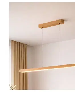 Svietidlá  Závesný LED luster na lanku VERDE LED/18W/230V 3000K 106 cm dub LM-1.292/LED/DĄB