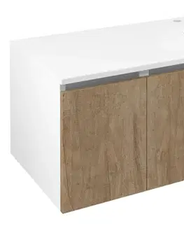 Kúpeľňový nábytok SAPHO - LOREA skrinka 100x46x51,5cm (30+70cm), pravá, dub Alabama/biela matná LE070-2231-R-02