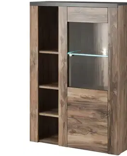 Komody do spálne Komoda vysoká Larona 1D satin nussbaum 44