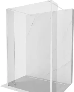 Sprchové dvere MEXEN/S - Kioto Sprchová zástena WALK-IN voľne stojaca 95 x 30 x 30, transparent, biela 800-095-030-222-20-00-030