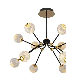 Svietidlá  LED luster na tyči GELA 12xLED/5W/230V 3000K čierna/zlatá 414LRC1415
