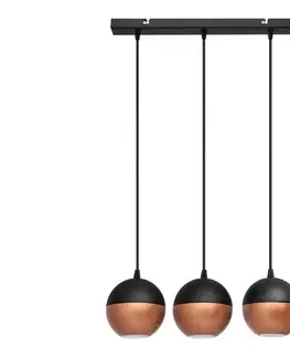 Svietidlá  LED Luster na lanku MIDWAY 3xGU10/4,8W/230V čierna/medená W-L 1804/3 BK-B+BR