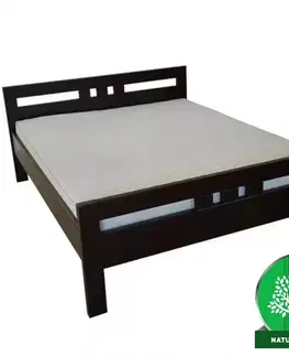 Dvojlôžkové postele Posteľ Prezident 140x200 drevo jelša, farba wenge