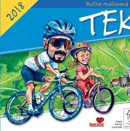 Voda, lyže, cyklo Tekov - Ručne maľovaná cyklomapa