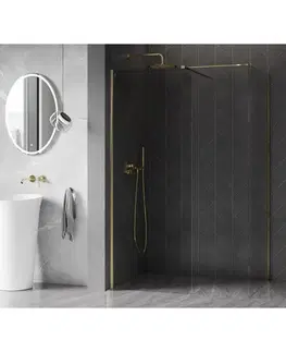 Sprchové dvere MEXEN/S - Kyoto-X Sprchová zástena WALK-IN 110 x 70, transparent 10 mm, zlato 800-110-202-50-00-070-X