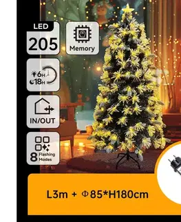 Vianočné dekorácie  B.V.  - LED vonkajší vianočný stromček 205xLED/6W/230V/8 funkcií  180cm IP44 teplá biela B10303Y2O