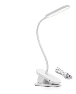 Lampy  B.V.  - LED Stmievateľná nabíjacia stolná lampa s klipom LED/2,5W/5V 1200mAh biela B10311J06