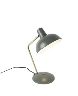 Stolné lampy Retro stolná lampa zelená s bronzom - Milou
