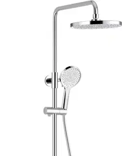 Sprchy a sprchové panely MEXEN - Exxo Sprchový stĺp s dažďovou sprchou a batériou, chróm/biela 78113-20