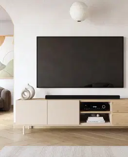 TV stolíky DREAM TV stolík na nožičkách 2D2S, sepet/biela