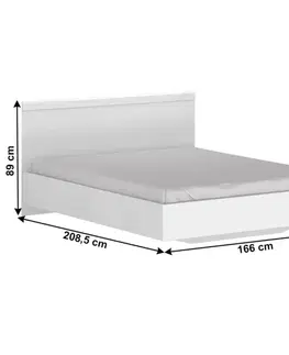 Lindy Posteľ 160 LINDY biela lesk Tempo Kondela