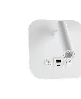 Svietidlá  LED nástenné bodové svietidlo s USB portom LED/8W/230V 3000K biela 240026