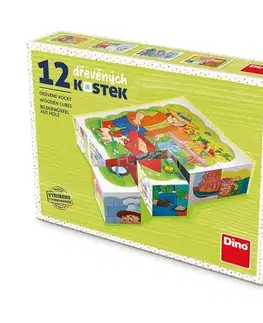 Obrázkové kocky Dino Toys Drevené kocky Povolania 12 Dino