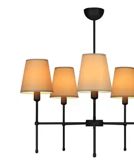 Svietidlá  Luster na tyči MADELA 5xE14/40W/230V béžová/čierna 0149