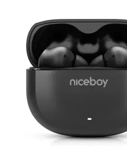 Predlžovacie káble Niceboy Pins 4 - Bezdrôtové slúchadlá s ANC, 400 mAh + 2x 50 mAh, IPX4, čierne pins-4-black