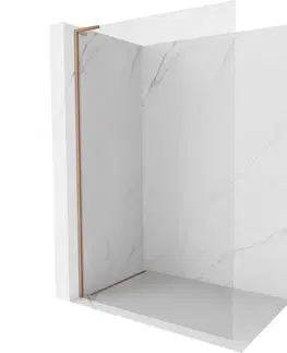 Sprchové dvere MEXEN/S - Kyoto-X L Sprchová zástena WALK-IN 50 x 200, transparent 10 mm, meď kartáčovaná 800-050-107-65-00-X