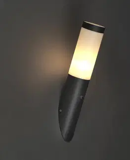 Vonkajsie svetlo so senzorom Moderná vonkajšia nástenná lampa tmavosivá IP44 so senzorom súmraku - Rox