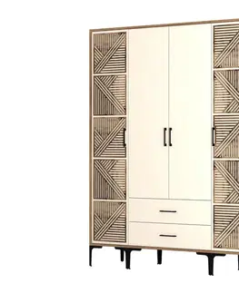 Šatňové skrine Šatníková skriňa Kumsal PTP - Walnut, Cream