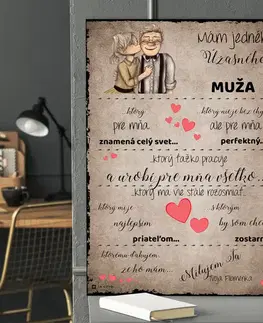 Tabuľky s venovaním (darčeky) Darčeky pre muža - Vyznanie lásky od manželky - tabuľka na stenu